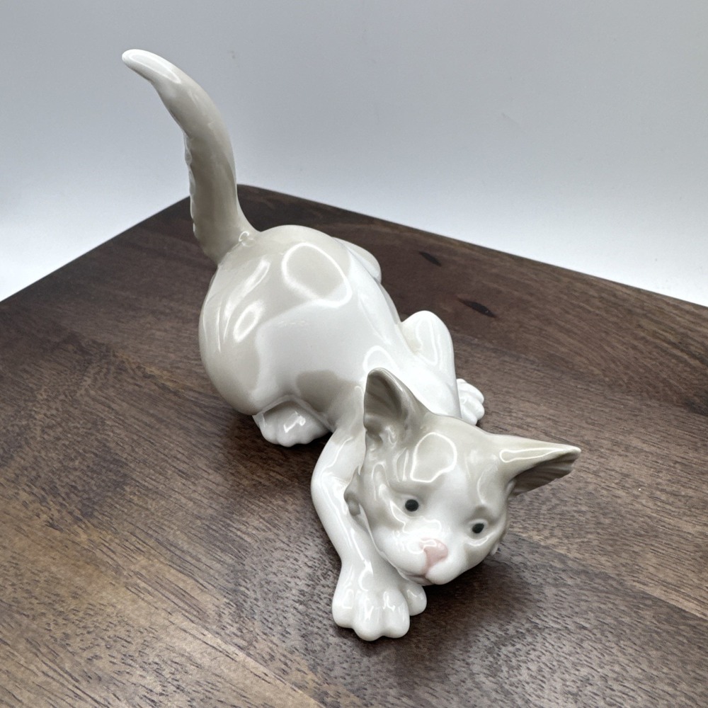 Llardo Cat Figurine Statute‎ 5112 Attentive Playful Pouncing Kitten Retired Vtg